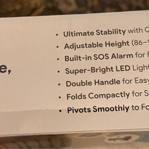 Walking Stick/Cane with Adjustable Height and LED Light and SOS alarm - Picture 4 of 4